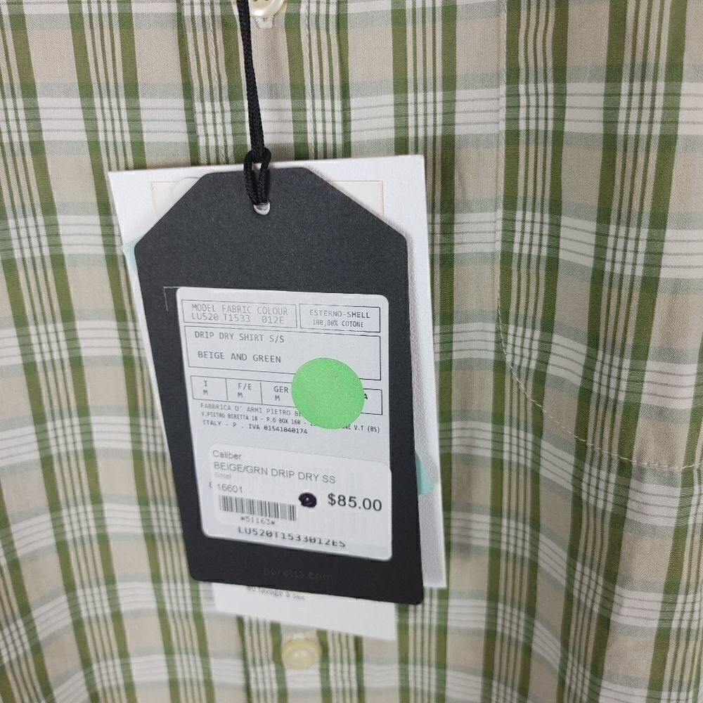 Beretta Drip Dry Shirt Short Sleeve Button Down Me - Picture 7 of 7